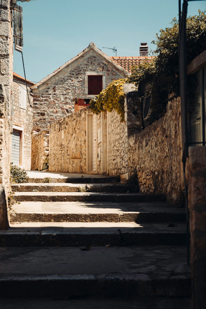 Old European cobblestone street