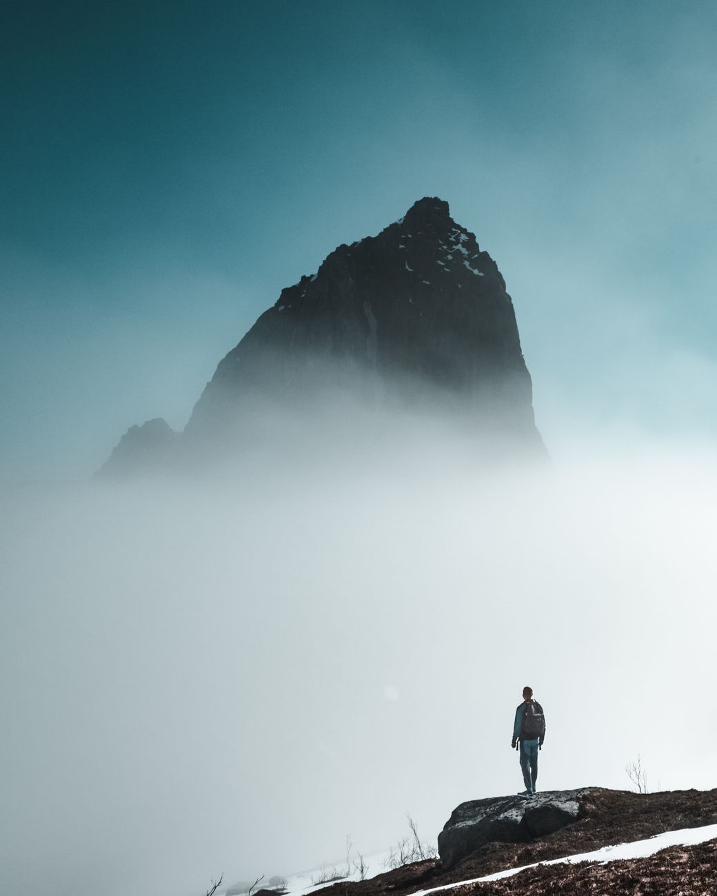 Tranquil scenic mountain landscape and slow travel journey